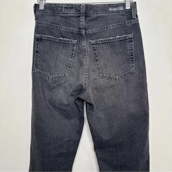 Anthropologie Womens 27 AG The Alexxis Cropped Straight Jeans Grey Wash Raw Hem