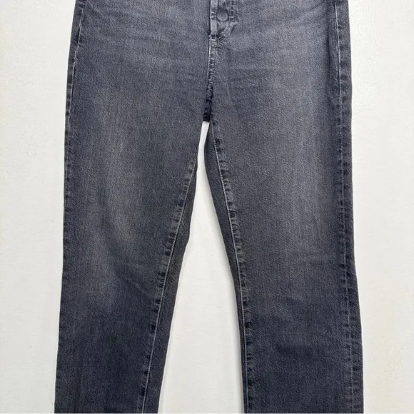 Anthropologie Womens 27 AG The Alexxis Cropped Straight Jeans Grey Wash Raw Hem