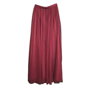 Anthropologie x BHLDN Jenny Yoo 'Louise in Cabernet' Maroon Tulle Maxi Skirt 8