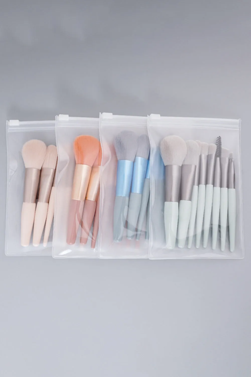 Apricot Pink 8pcs Soft Fluffy Mini Makeup Brush Set with Bag