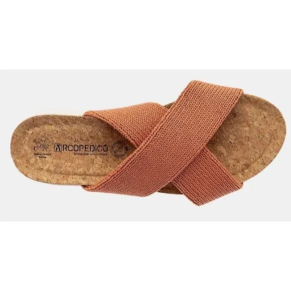 ARCOPEDICO Pantanal Slide Knit Sandal in Brick Sz EU-40 NEW