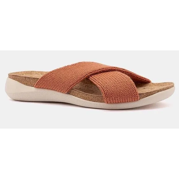 ARCOPEDICO Pantanal Slide Knit Sandal in Brick Sz EU-40 NEW