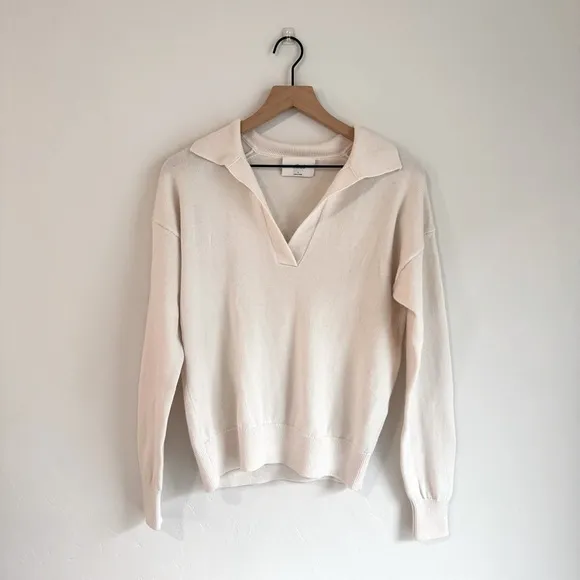 Aritzia Clara Merino Wool Sweater light birchSize S