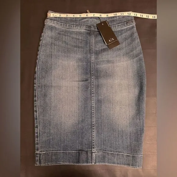 Armani EXChange Pencil Cut Denim Skirt