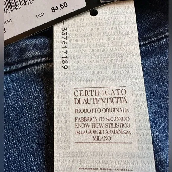 Armani EXChange Pencil Cut Denim Skirt