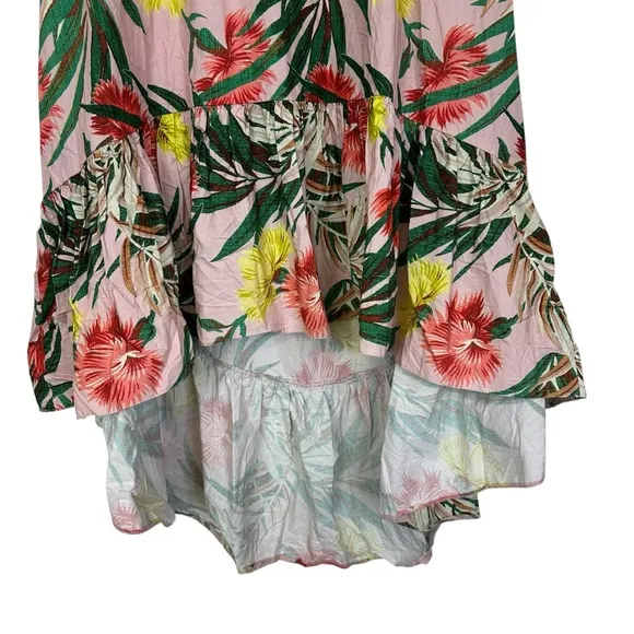 ASOS Hi-Low Ruffle Floral Palm Skirt 10