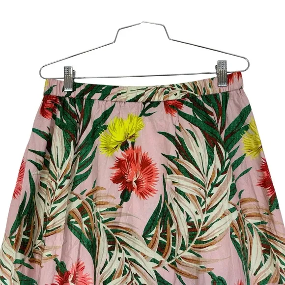 ASOS Hi-Low Ruffle Floral Palm Skirt 10