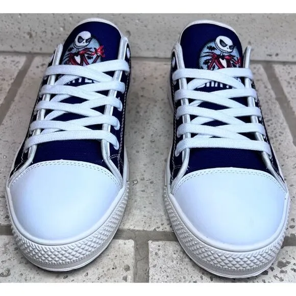 Atlanta Braves Men’s Canvas Sneakers Red White Blue Low Top Shoes NWOT Sz 39