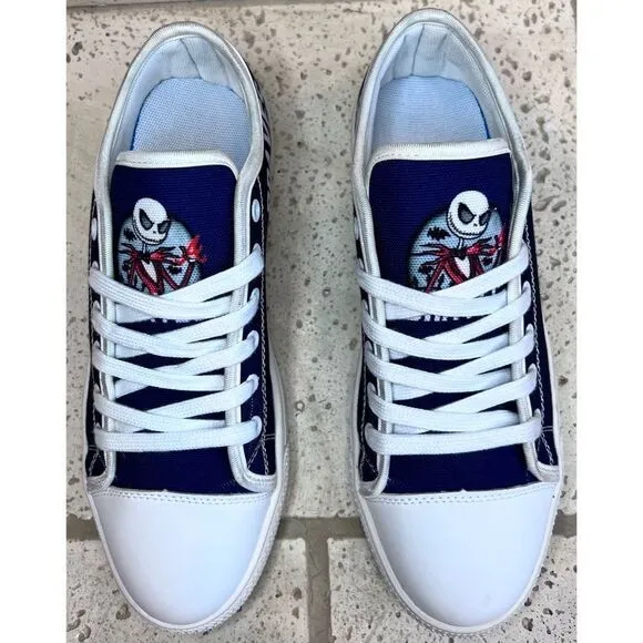 Atlanta Braves Men’s Canvas Sneakers Red White Blue Low Top Shoes NWOT Sz 39