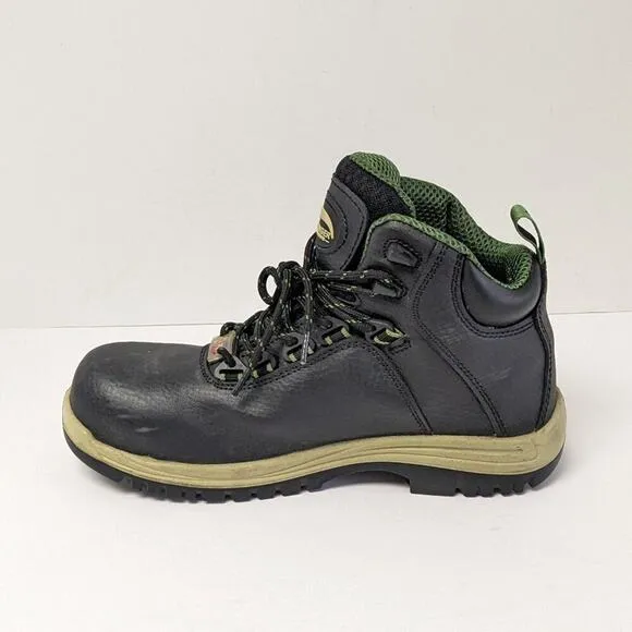 Avenger Breaker Safety Toe Work Boots, Black Leather, Men's 8 M