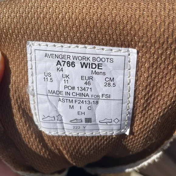 Avenger K4 Tactical- A260 Work Boots, Size 11.5 Wide