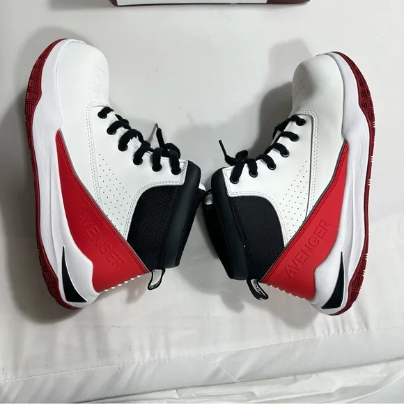 Avenger Reaction Mid Safety Toe Lace-Up Work Boots Mens 11,5 Wide EE White/Red