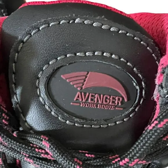 Avenger Work Boots Women's Size 7.5 Medium Construction Steel toe Black Boot