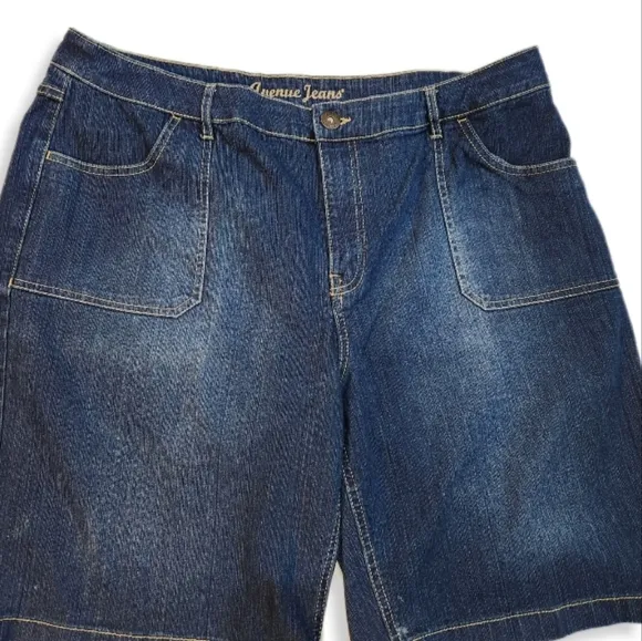 Avenue Jeans Stretch Denim Shorts Blue 18 W-937