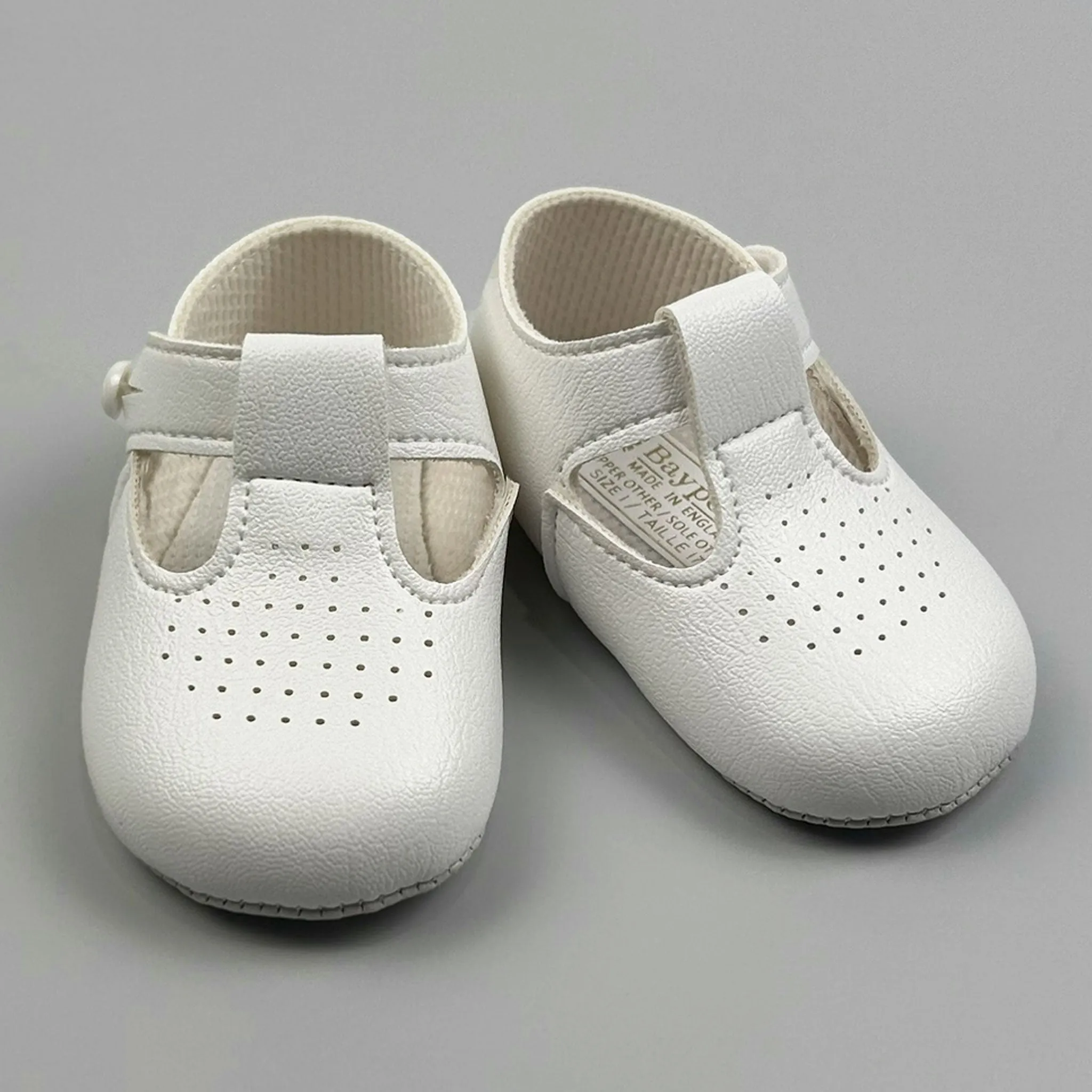 Baby Boy  Shoes - White Crib Shoes