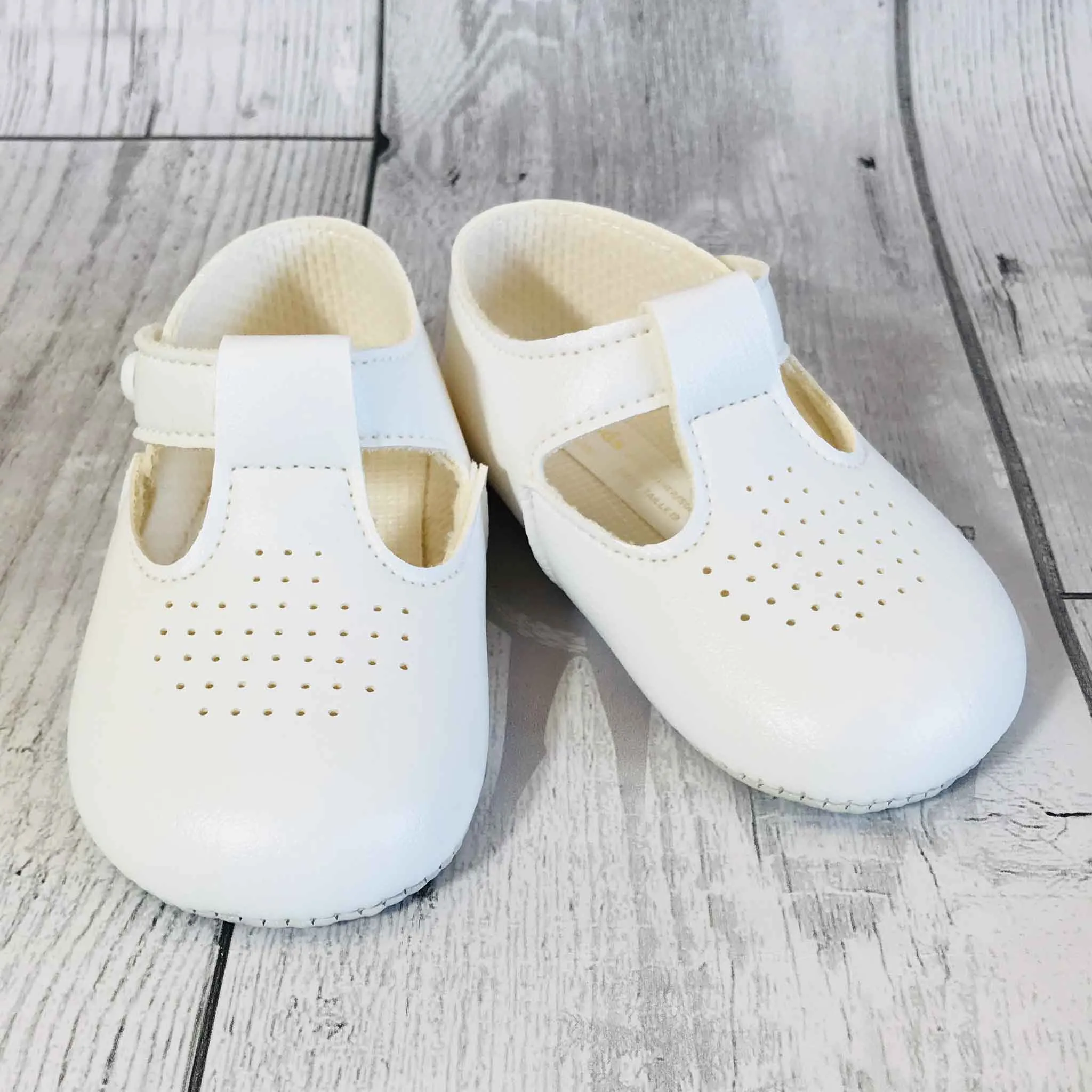 Baby Boy  Shoes - White Crib Shoes