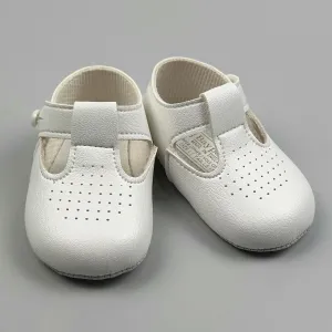 Baby Boy  Shoes - White Crib Shoes
