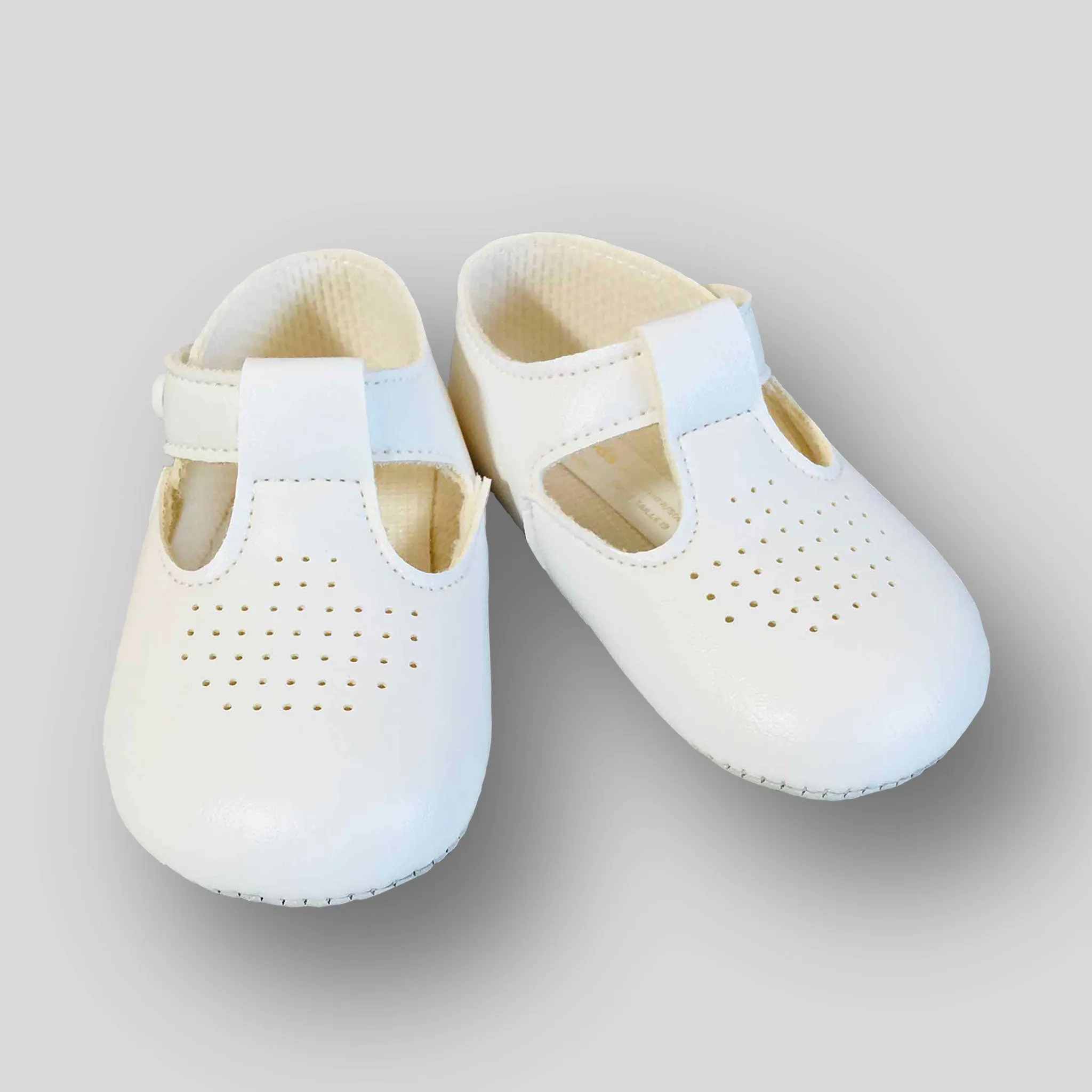 Baby Boy  Shoes - White Crib Shoes