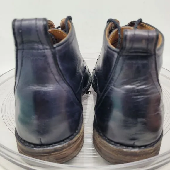 Bacco Bucci Blue Purple Ombre Leather Chukka Shoes Boots Mens SZ 8, EU41 QUALITY