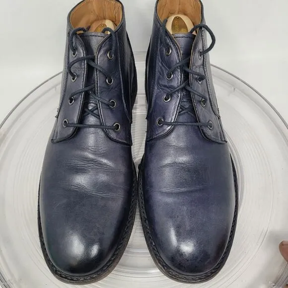 Bacco Bucci Blue Purple Ombre Leather Chukka Shoes Boots Mens SZ 8, EU41 QUALITY