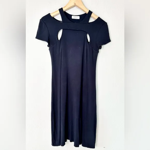 Bailey 44 Daylily Layered Cut Out Black Dress