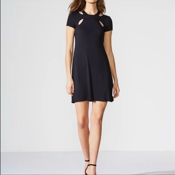 Bailey 44 Daylily Layered Cut Out Black Dress