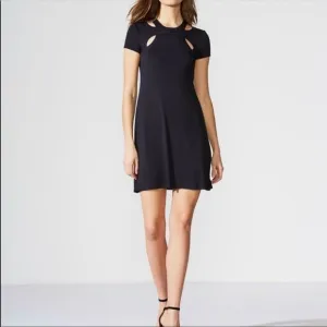 Bailey 44 Daylily Layered Cut Out Black Dress