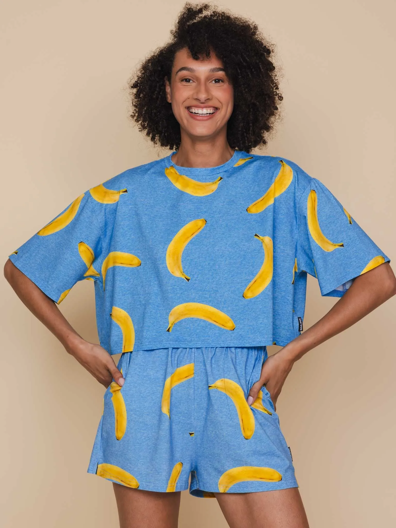 Banana Blue Cropped T-Shirt Dames