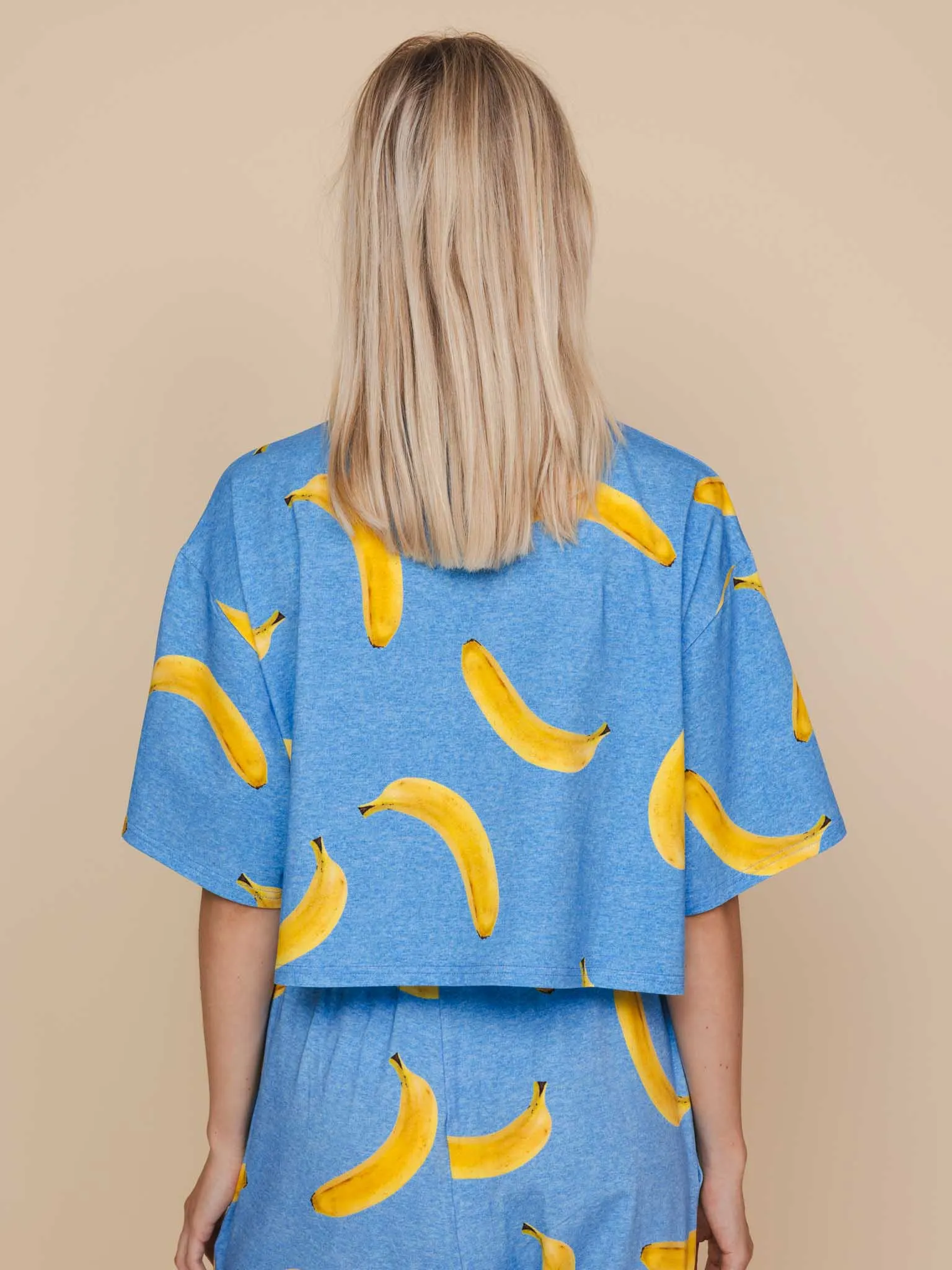 Banana Blue Cropped T-Shirt Dames
