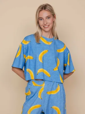 Banana Blue Cropped T-Shirt Dames