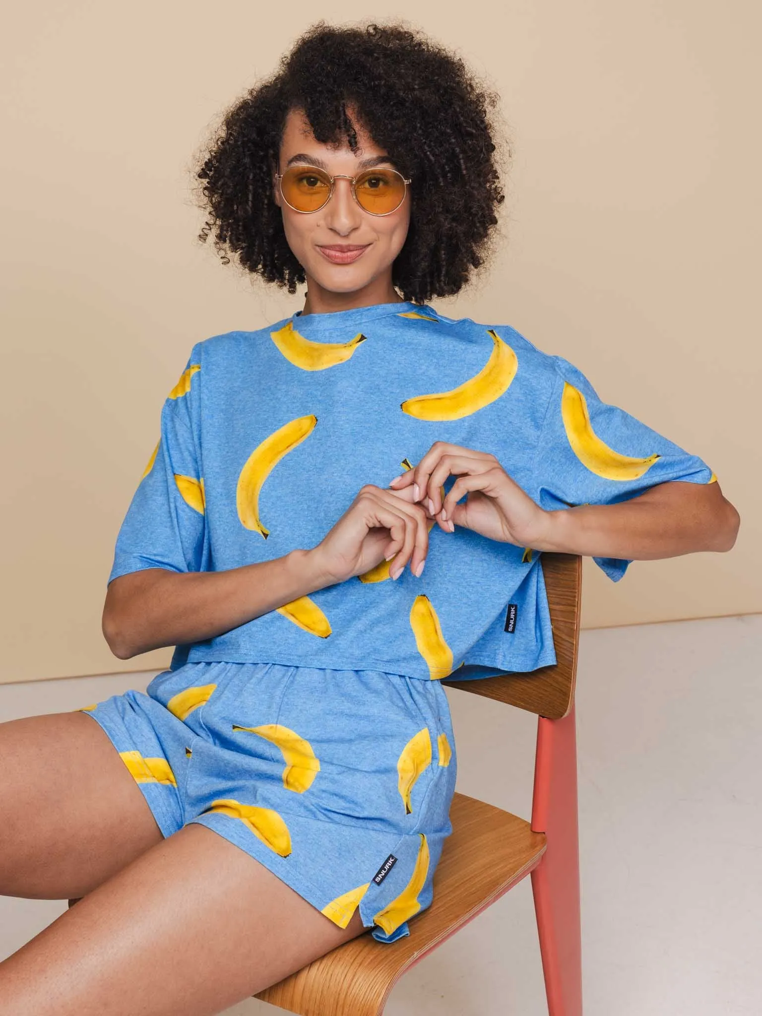 Banana Blue Cropped T-Shirt Dames