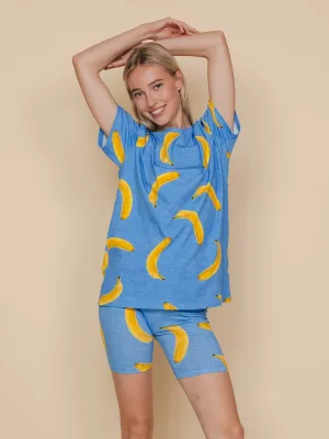 Banana Blue T-shirt en Bikershorts set Dames