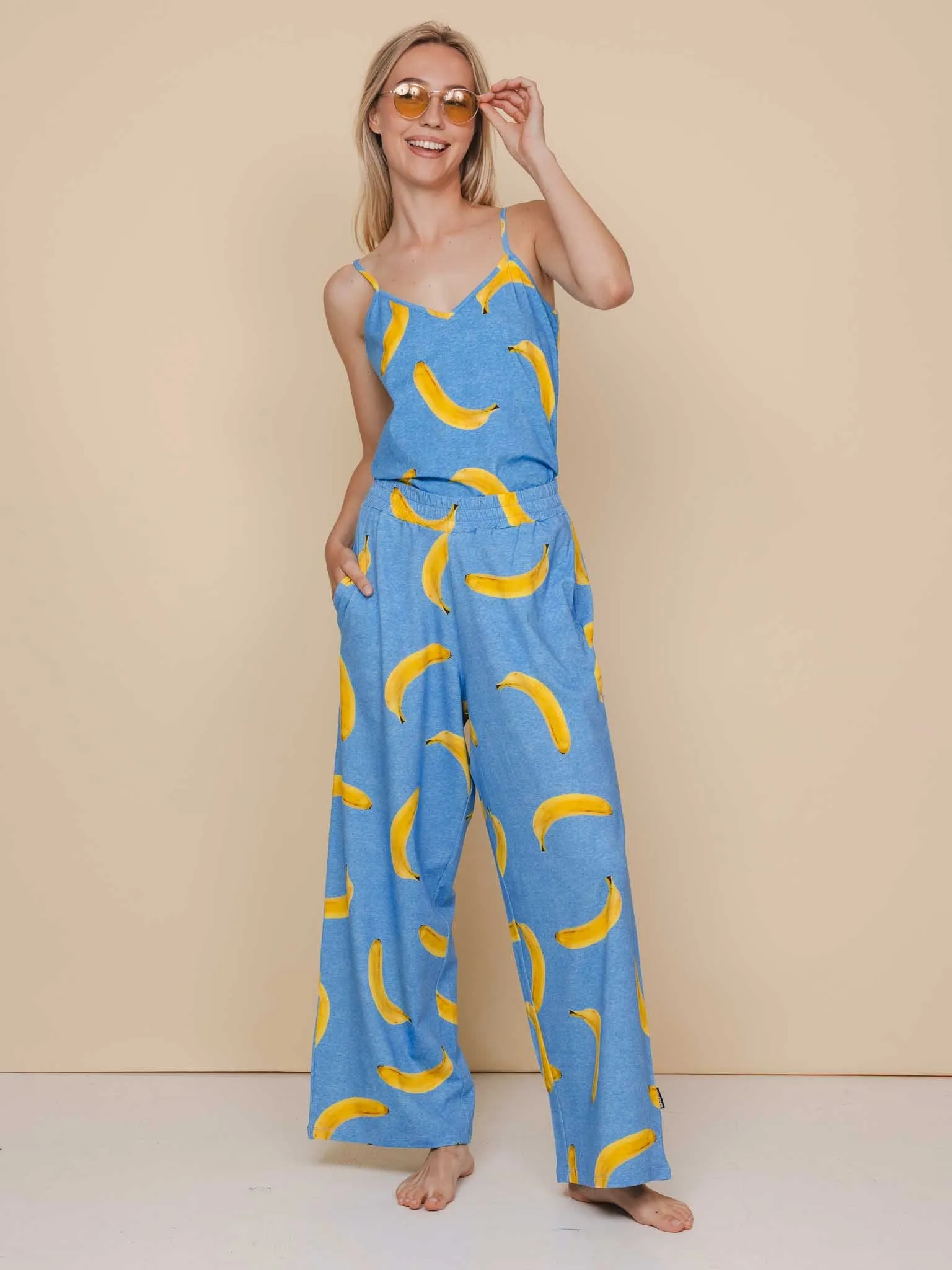 Banana Blue Topje en Wijde broek set Dames