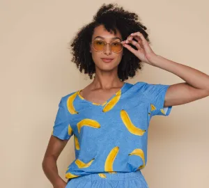 Banana Blue V-neck T-shirt Dames