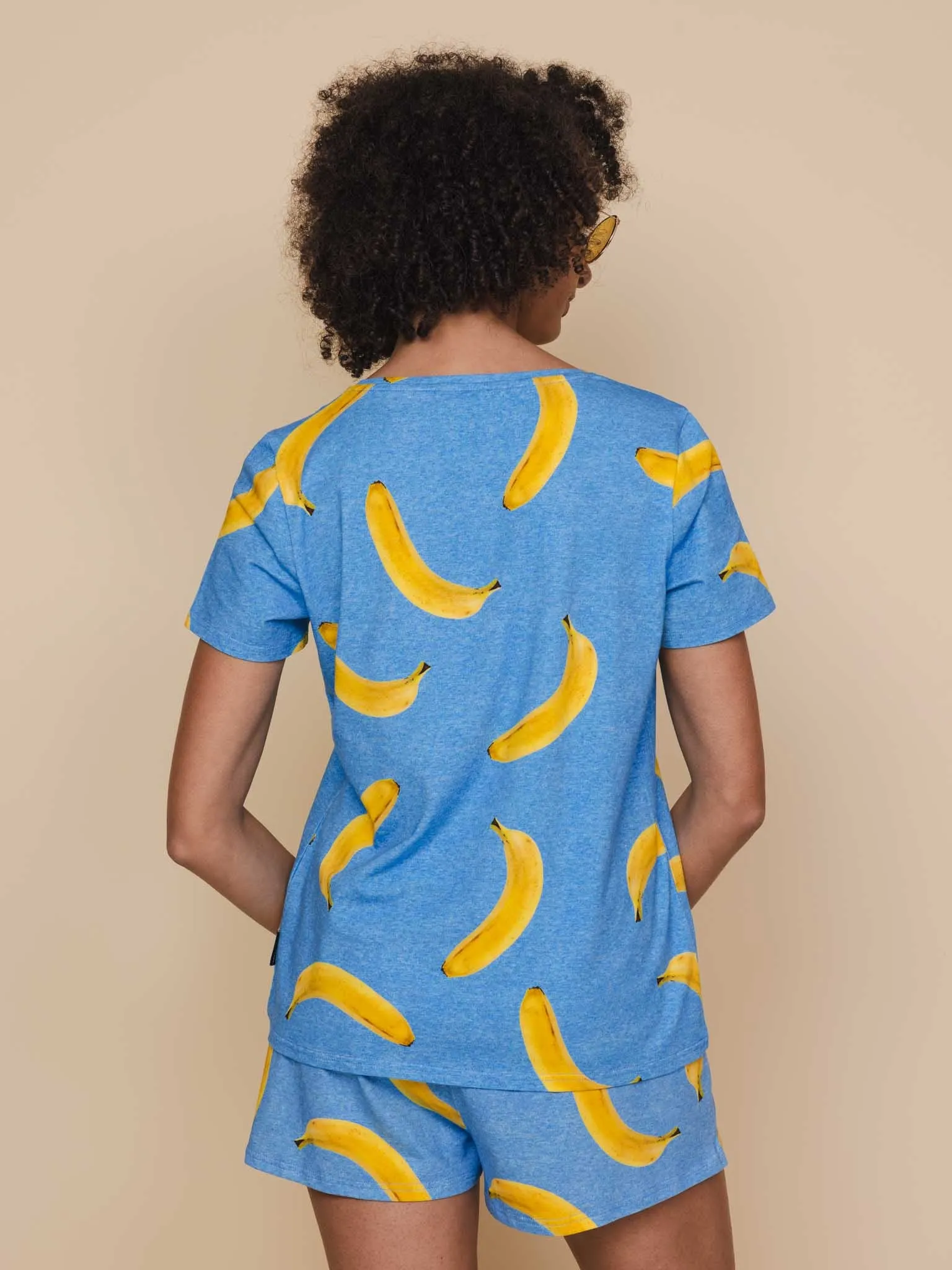 Banana Blue V-neck T-shirt en Shorts set Dames