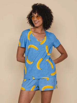 Banana Blue V-neck T-shirt en Shorts set Dames
