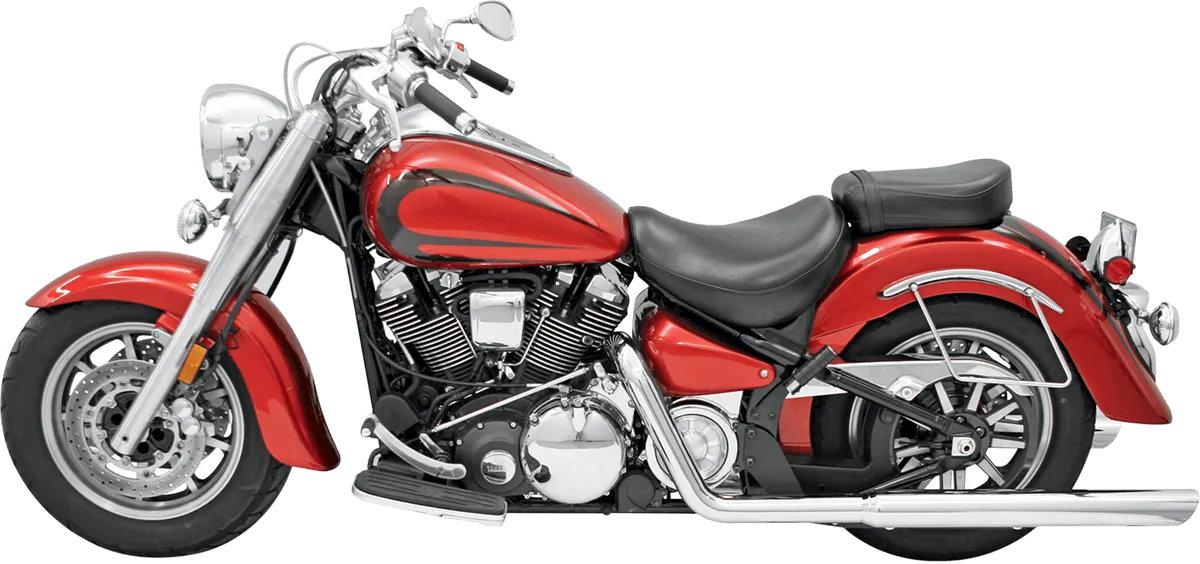 Bassani Manufacturing 31117B 3in. Slip-Ons with 2in. Baffles for Bassani Header Pipes - Slash Down - Chrome