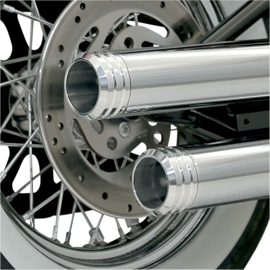 Bassani Manufacturing BE30T Fluted Billet End Cap for 3in. Firepower Slip-Ons - Black