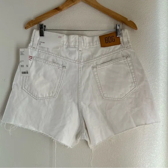 BDG | A-Line White Distressed Denim Shorts