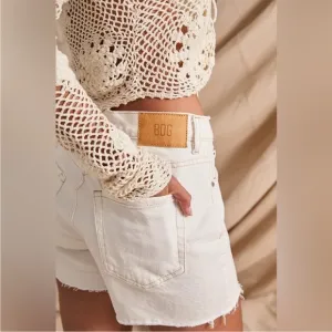 BDG | A-Line White Distressed Denim Shorts