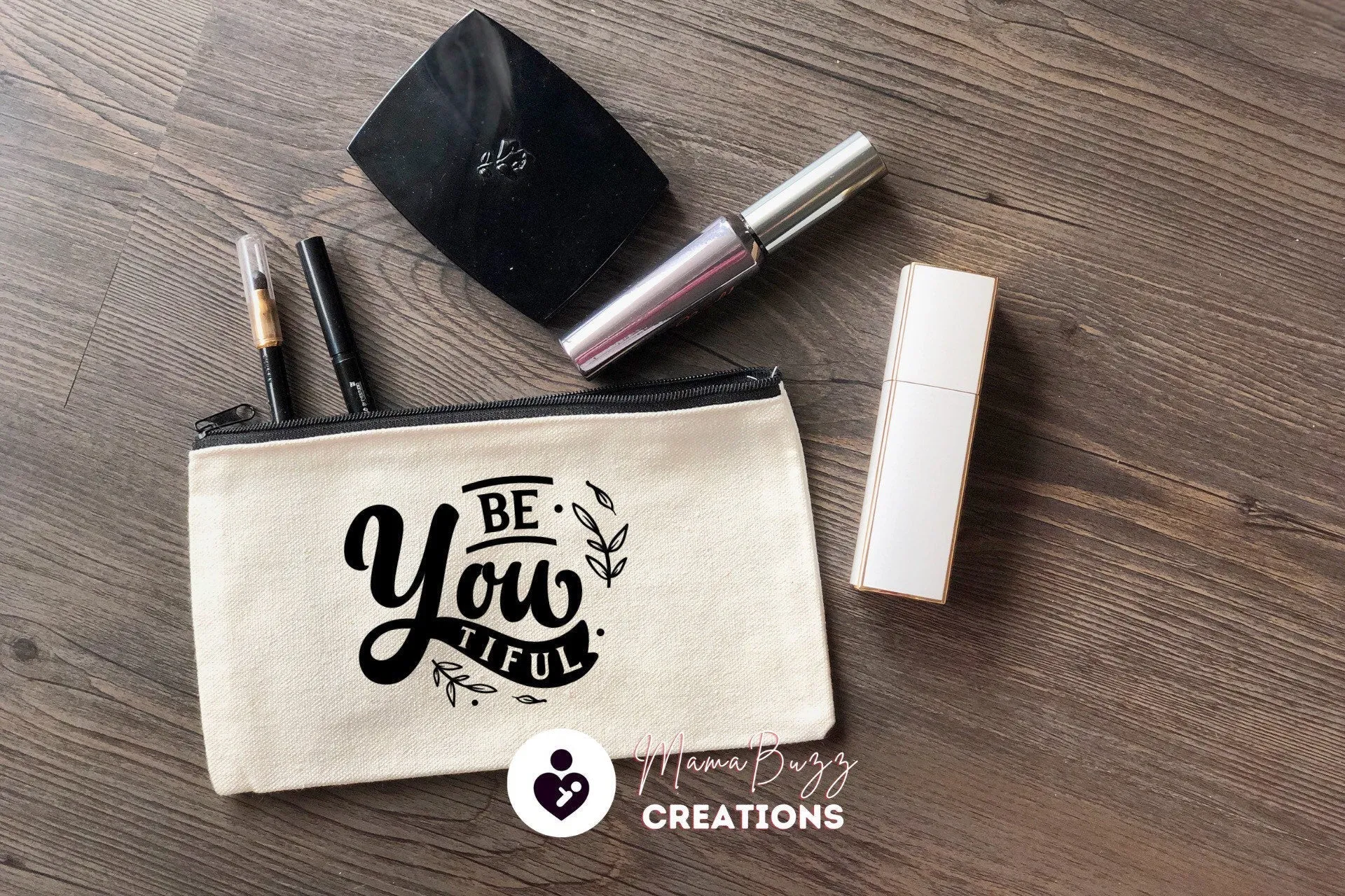 Be Fearless, Makeup bag,Makeup purse,Travel bag,Makeup bag organizer,Pencil case,Cotton Zipper Bag,Custom zipper bag,Canvas,Craft Bag