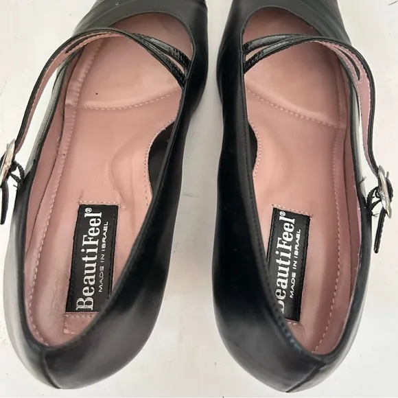 BEAUTIFEEL Women's Julie Leather and Patent Leather Maryjane Pump Size 38 7.5