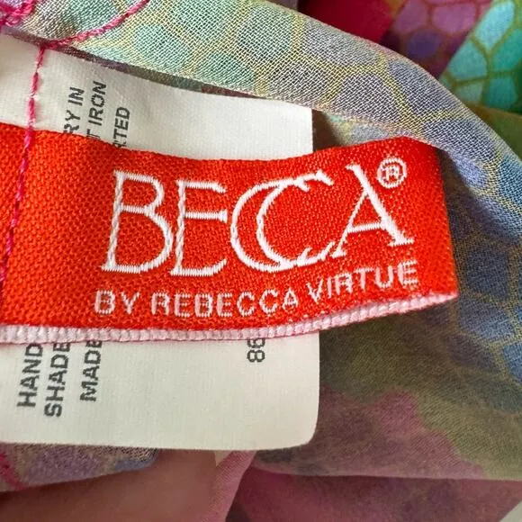 BECCA by Rebecca Virtue Floral Sheer Skirt Casual Beach Cover-Up Size M/L
