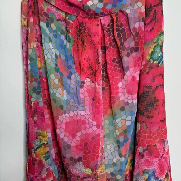 BECCA by Rebecca Virtue Floral Sheer Skirt Casual Beach Cover-Up Size M/L