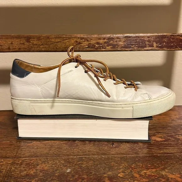 Beckett Simonon White Leather Sneakers Shoes