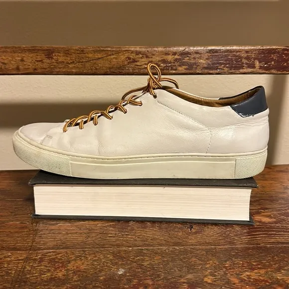 Beckett Simonon White Leather Sneakers Shoes