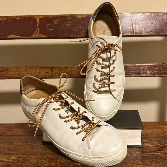 Beckett Simonon White Leather Sneakers Shoes