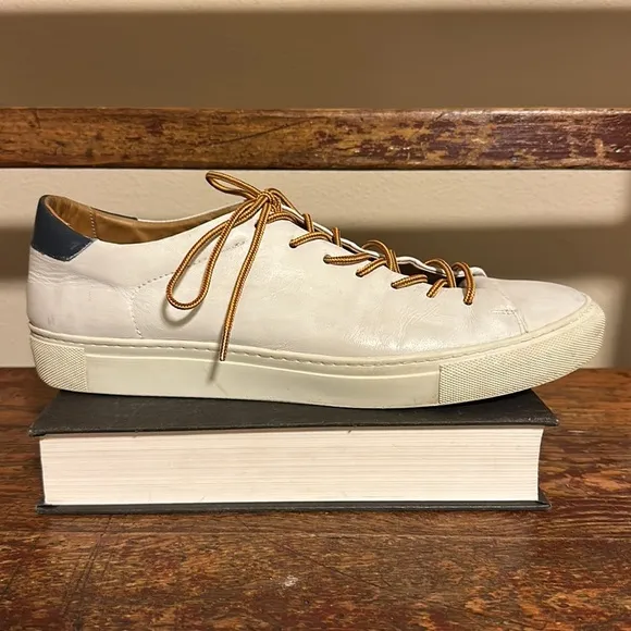 Beckett Simonon White Leather Sneakers Shoes