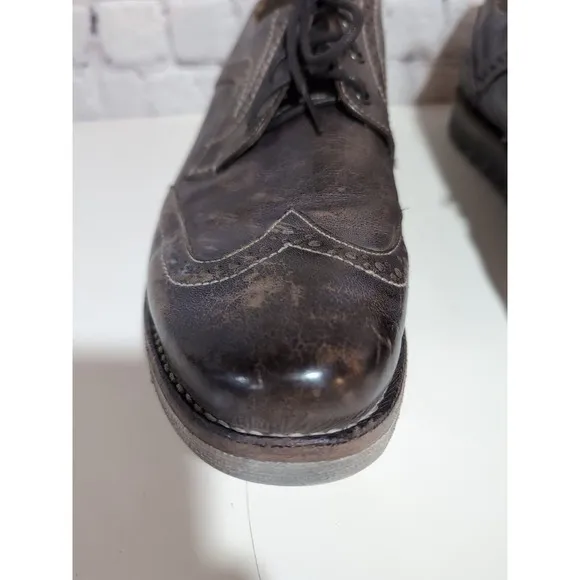 Bed Stu Larino Wing II Taupe Dip Dye Distressed Men's Size 12 Wing Tip Oxford