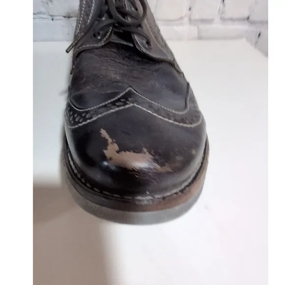Bed Stu Larino Wing II Taupe Dip Dye Distressed Men's Size 12 Wing Tip Oxford